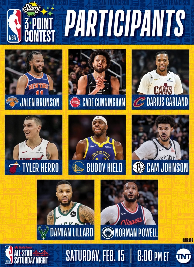  NBA全明星三分大賽名單：利拉德沖擊三連冠 希爾德、康寧漢姆在列
